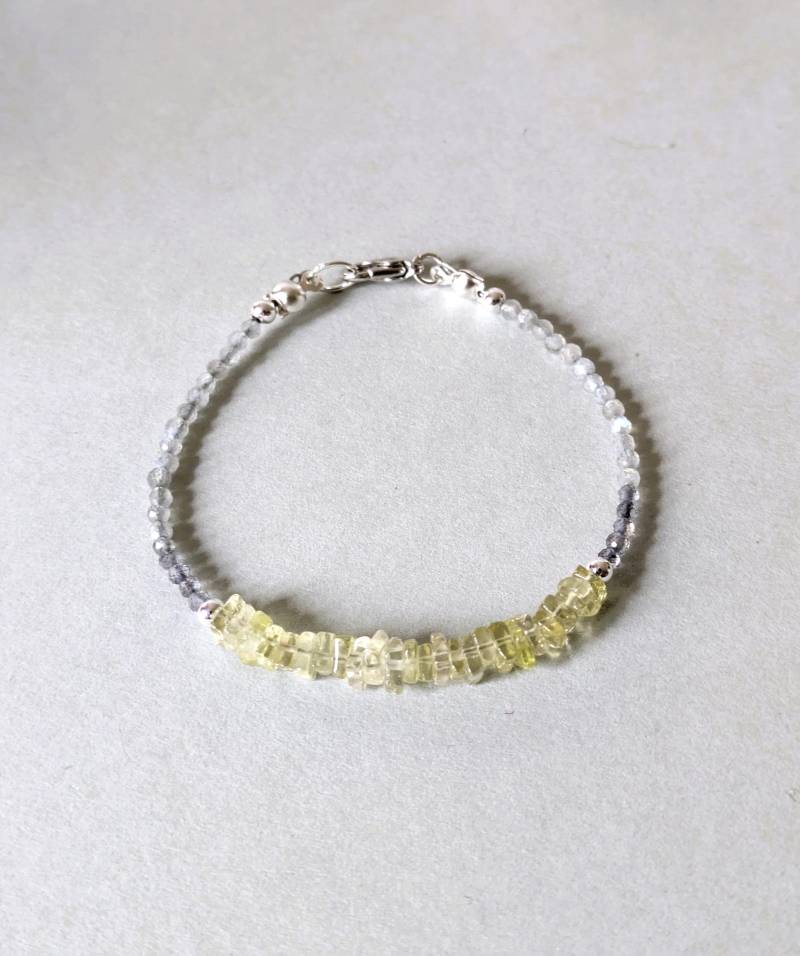 Perlenarmband Labradorit Citrin Silber von MerlesJewellery