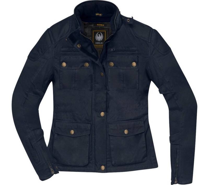 Merlin Motorradjacke Buxton II Damen Motorrad Wachsjacke (wasserdicht) herausnehmbares Innenfutter,wasserdicht von Merlin