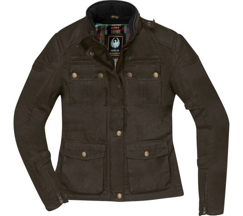 Merlin Motorradjacke Buxton II Damen Motorrad Wachsjacke (wasserdicht) herausnehmbares Innenfutter,wasserdicht von Merlin