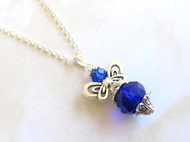 Engel Anhänger-Saphir Schutzengel - Silber Edelstein Anhänger-Sapphire Farbe Kristall Anhänger- Halskette-Silberschmuck Engel Anhänger-Saphir Schutzengel - Silber Edelstein Anhänger-Sapphire Farbe Kristall Anhänger- Halskette-Silberschmuck von MerlinsCaveShop