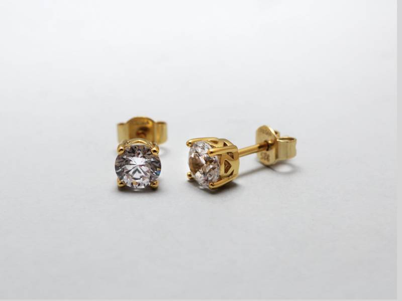Vergoldete 5, 5 Mm Cubic Zirconia Ohrstecker von MerlinsJewellers