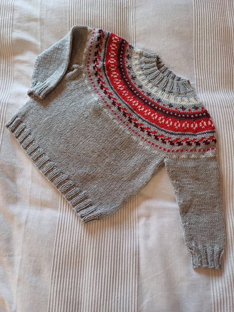 Kinderpullover Mit Norwegermuster Größe 110 von MerlinsZaubernadeln