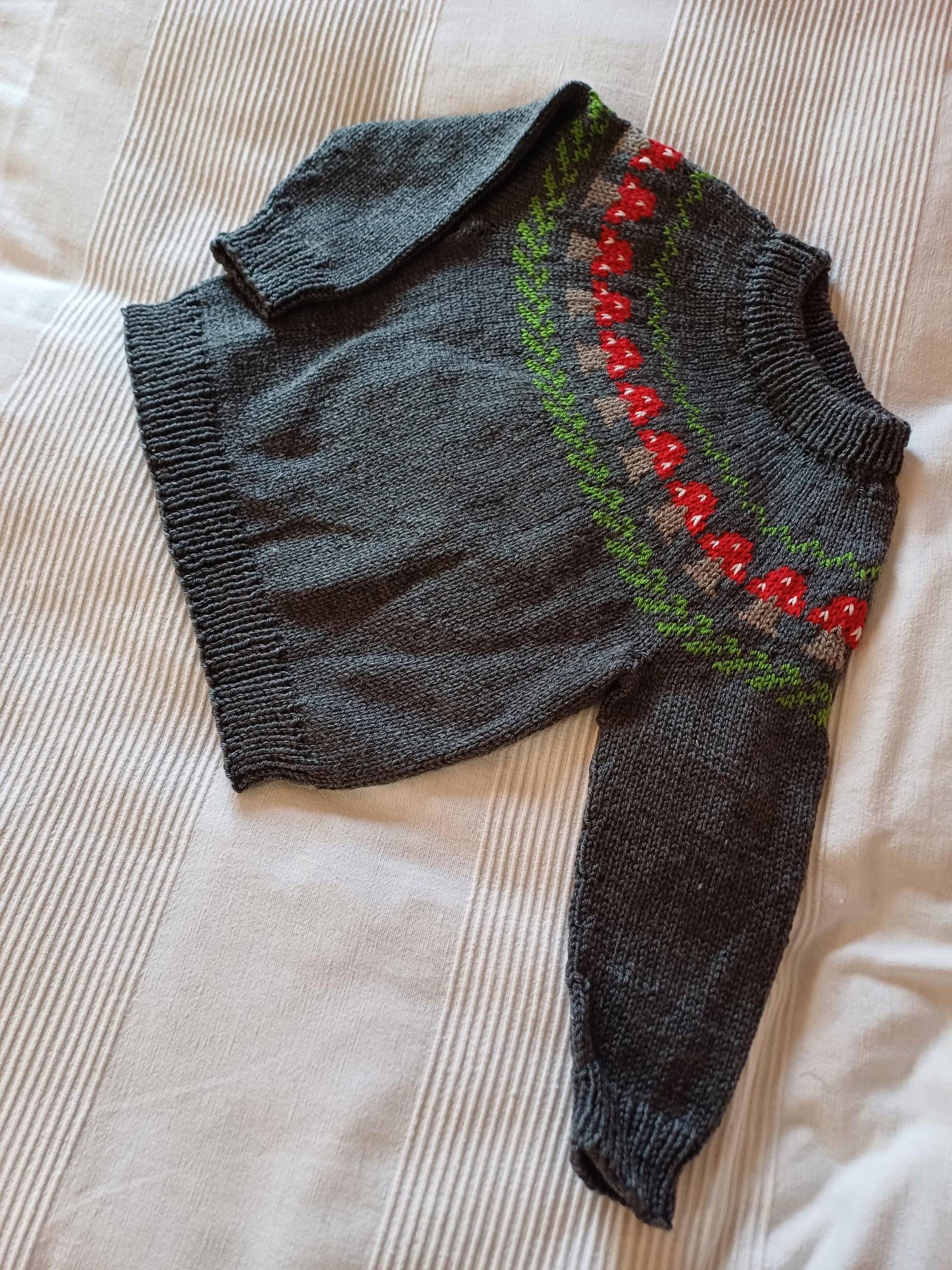 Kinderpullover Mit Pilzen Größe 116 Kinderpullover Mit Pilzen Größe 116 von MerlinsZaubernadeln