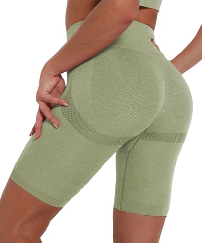Merlvida Damen Scrunch Butt Sport Shorts Seamless Gym Leggings High Waist Kurz Hose Push Up Sporthose Blickdicht Radlerhose für Biker Yoga Fitness Workout von Merlvida