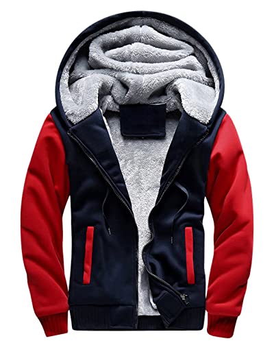 Merlvida Herren Kapuzenpullover mit Reißverschluss Fleecejacke für Herren Hoodie Herren Dicker Pullover Jacke Sweatjacke Winter-Herrenjacke Baseballjacken langärmlige Herren-Sportbekleidung von Merlvida