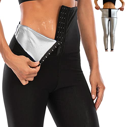 Merlvida Shape Leggings Damen High Waist Sauna Jogginghose Abnehmen Sporthose Bauchkontrolle Body Shaper Kompressionsleggins Bauch Weg Sportleggins Schwitzen Hosen Yogahose für Gym, Laufen, Fitness von Merlvida