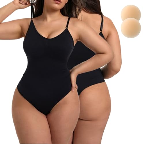 Merlvida Shapewear Damen Bauchweg String Tanga Effektive Body Damen Stark Formend Vielseitige Bodysuit Shaper von Merlvida