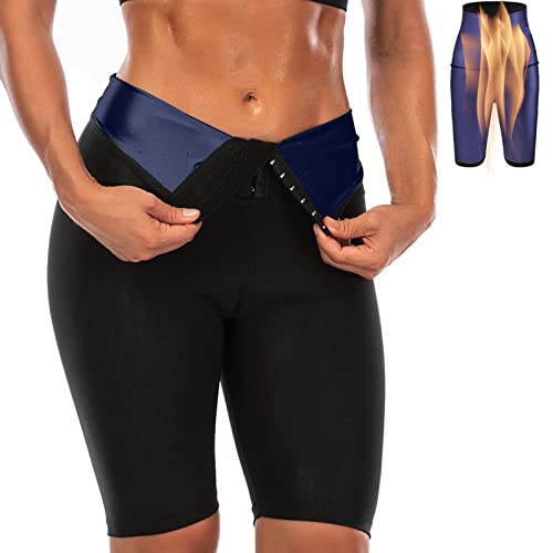 Merlvida Shorts Schwitzhose zum Abnehmen Sauna Sporthose Damen Hose Kurz Hot Thermo Sweat Hosen Schwitz Leggings High Waist Bauch Weg Sportleggins Schwitzen Body Shaper Jogginghose für Gym Laufen Yoga von Merlvida