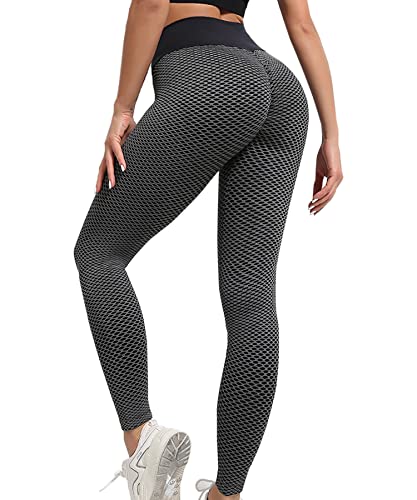 Merlvida Damen Leggings High Waist Anti Cellulite Push Up Yogahose Slim Sportleggins Boom Booty für Damen - Schwarz, XL von Merlvida