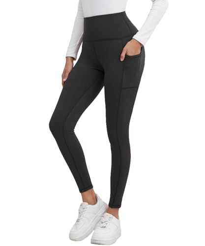 Merlvida Sport Leggings Damen High Waist Blickdicht Sportleggings mit Taschen Bauchweg Sporthose Lang Elastische Leggins Weiche Hose für Yoga Workout Gym von Merlvida
