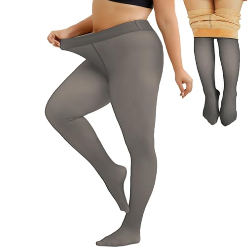 Merlvida Strumpfhosen Damen Winter High Waist Thermo Strumpfhose Gefütterte Leggings Warme Fleece Winterstrumpfhose Gefälschte Durchscheinend Thermostrumpfhose Pantyhose 1-3 Paar von Merlvida