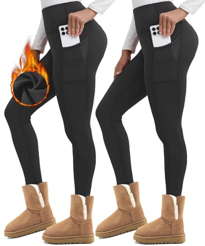 Merlvida Thermo Leggings Damen mit Fleece Gefütterte Thermoleggins für Winter Warme Leggins High Waist Blickdichte Strumpfhose Kuschelige Elastische Thermohose Sportleggins Lang von Merlvida