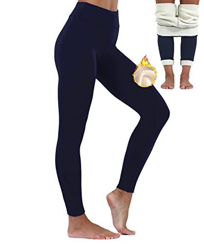 Merlvida Thermoleggins für Damen Verdickte Fleece Gefütterte Leggins High Waist Thermo Leggings Winter Warme Strumpfhose Schlanke Hose Blickdicht Sportleggins Jogginghose Yogahose Lang von Merlvida