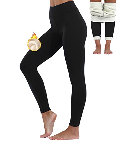 Merlvida Thermoleggins für Damen Verdickte Fleece Gefütterte Leggins High Waist Thermo Leggings Gefüttert Damen Winter Warme Strumpfhose Schlanke Hose Blickdicht Sportleggins Jogginghose Yogahose Lang von Merlvida