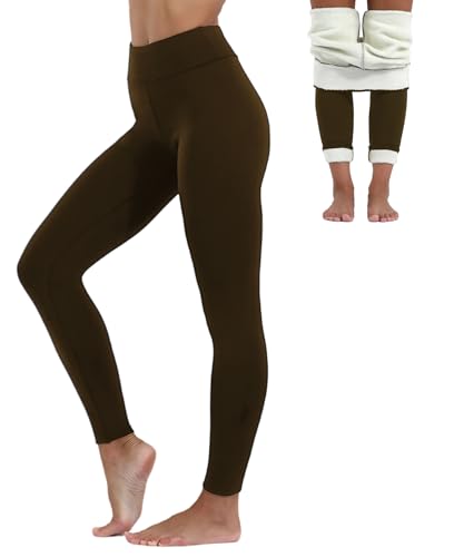 Merlvida Thermoleggins für Damen Verdickte Fleece Gefütterte Leggins High Waist Thermo Leggings Gefüttert Damen Winter Warme Strumpfhose Schlanke Hose Blickdicht Sportleggins Jogginghose Yogahose Lang von Merlvida