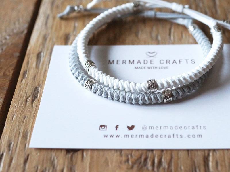 2Er Set - Makramee Armbänder Paar Freundschaft Passende Armband Verstellbarer Knoten Verschiedene Farboptionen von MermadeCraftsShop