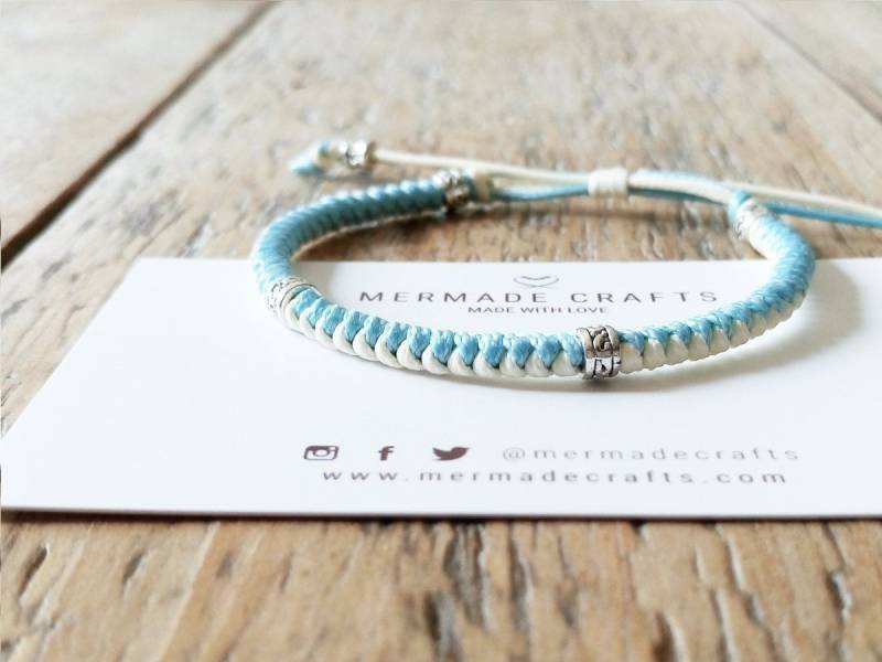 Multi Farbiges Makramee Armband - Duo Color Pastell Kombiniert Verstellbarer Knoten Verschiedene Farboptionen von MermadeCraftsShop