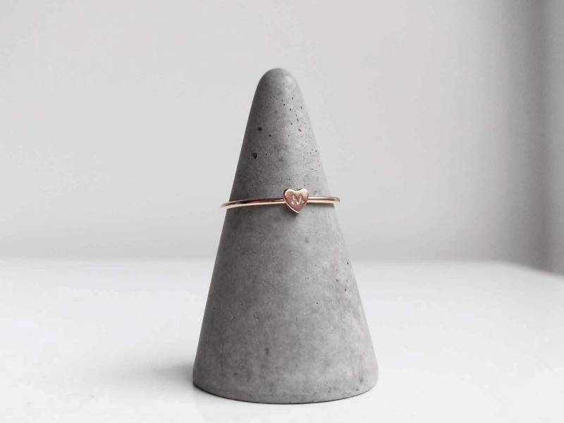 Rosegold Filled Ring Mit Herz - Dünner Stapelring Minimalist von MermadeCraftsShop