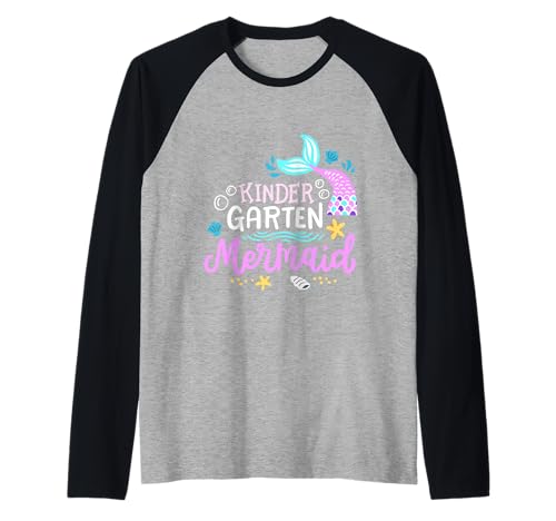 Kindergarten Meerjungfrau Niedlich 1. Tag zurück zu Schule Mädchen Raglan Kindergarten Meerjungfrau Niedlich 1. Tag zurück zu Schule Mädchen Raglan von Mermaid Back To School Little Girls Gift Store