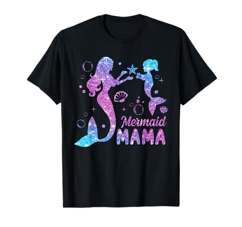 Süße Meerjungfrau Mama Meerjungfrau Mama Mama Happy Muttertag Frauen T-Shirt von Mermaid Mama Happy Mother's Day Tees