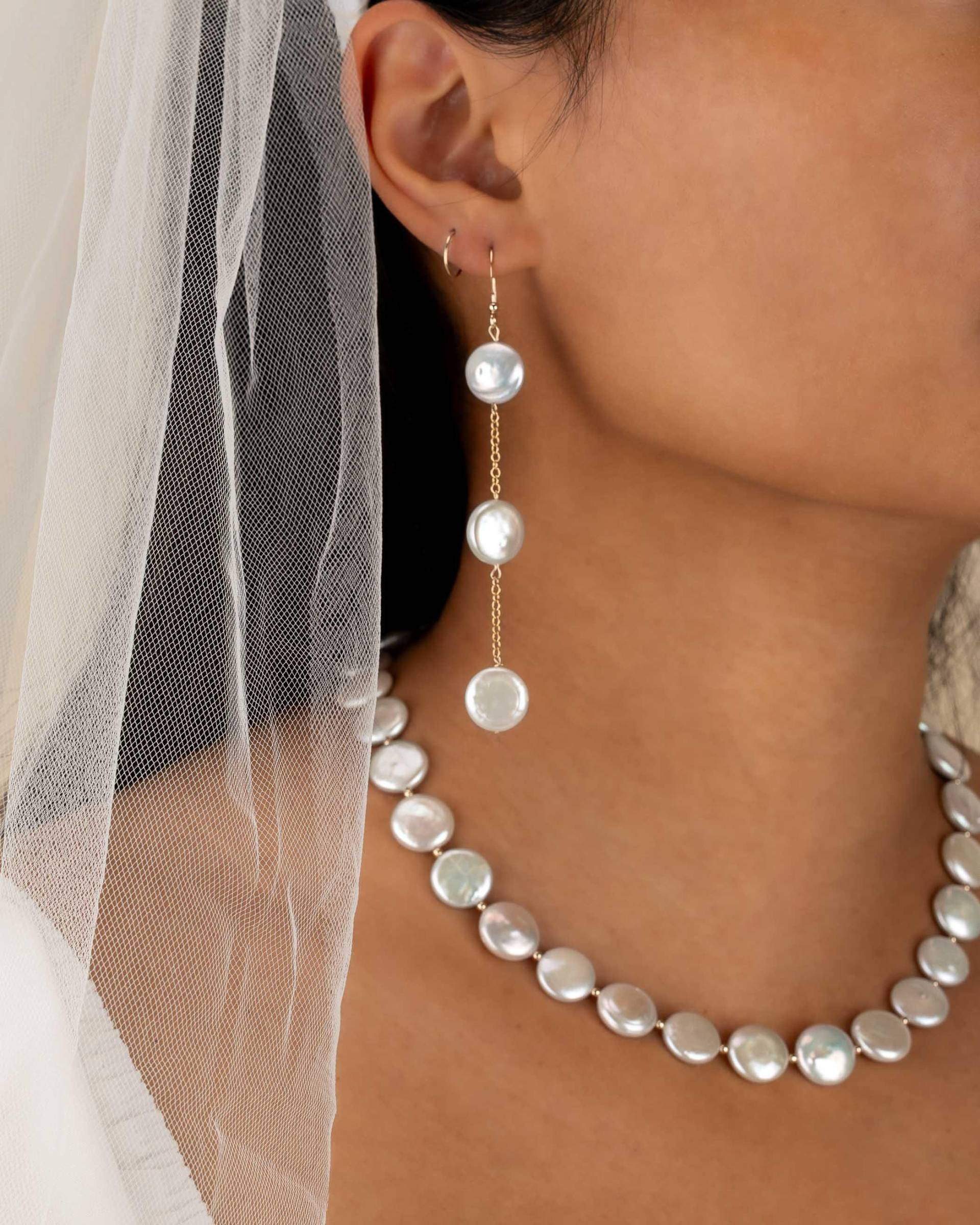Coin Pearl Ohrring Hochzeit Schmuck Braut Ohrringe Juni Geburtsstein Zwilling Krebs Brautgeschenk Große Echte Perlen Eada2Cpab von MermaidBeadsJewelry