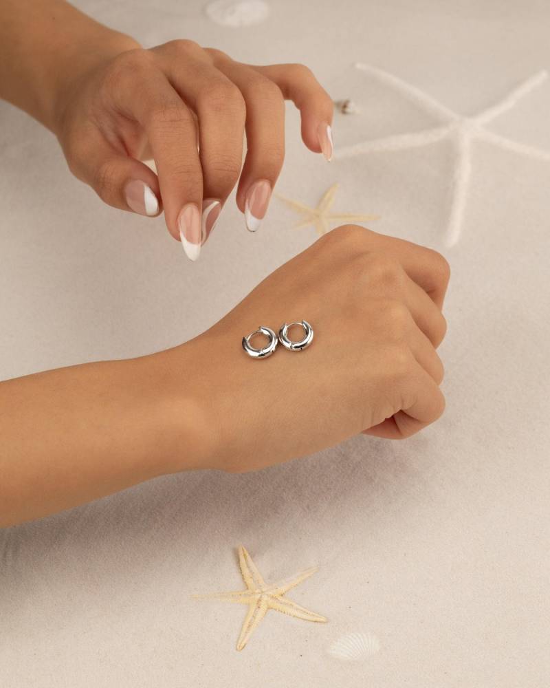 Dicke Huggie Ohrstecker Rund Perfektes Geschenk Für Sie Silber Gold Creolen Clicker Minimalistisch Nickelfrei Wasserfest Eahu1Ac von MermaidBeadsJewelry