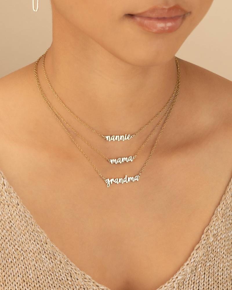 Grandmma Personalisierte Namen Kette Abela Gigi Grammy Großmutter Oma Lola Mamaw Mimi Momo Nana Nanny Wasserfest Necc3Aqrip von MermaidBeadsJewelry