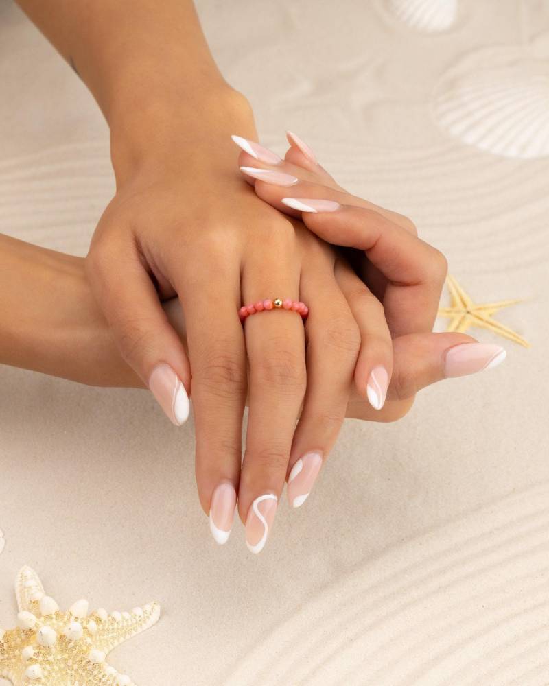 Korallenring 3 Mm Rosa Oranger Schmuck Zierlicher Freundschaftsring Perfektes Geschenk Für Sie Perlen Stapelbar Stretch Wasserfest Ribs2Ae von MermaidBeadsJewelry