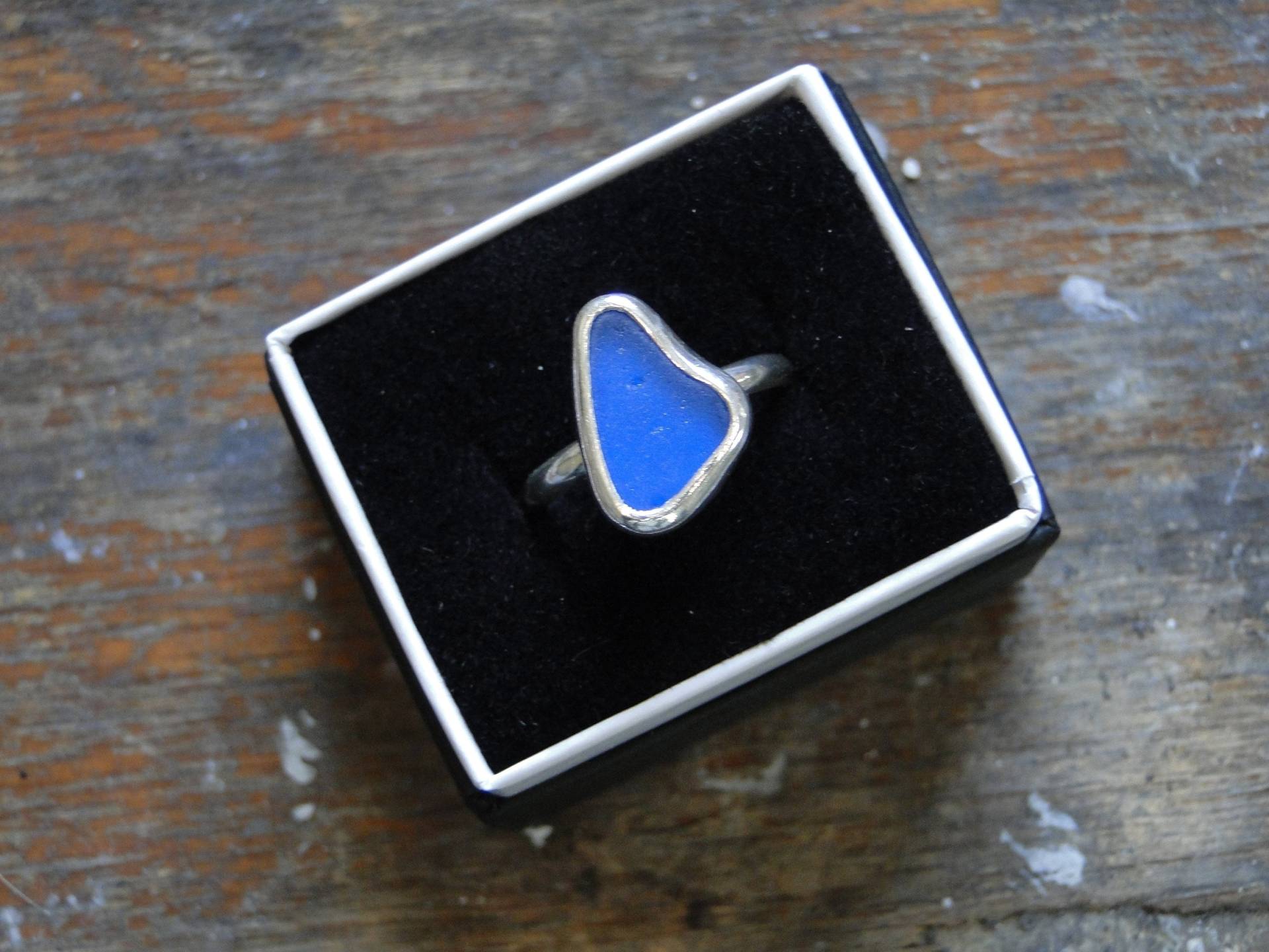 Blauer Seeglas Ring, Kobaltblaues Seeglas, Auf Bestellung, 925 Silber, Wähle Dein Eigenes Blauer Seeglas Ring, Kobaltblaues Seeglas, Auf Bestellung, 925 Silber, Wähle Dein Eigenes von MermaidMetalStudio