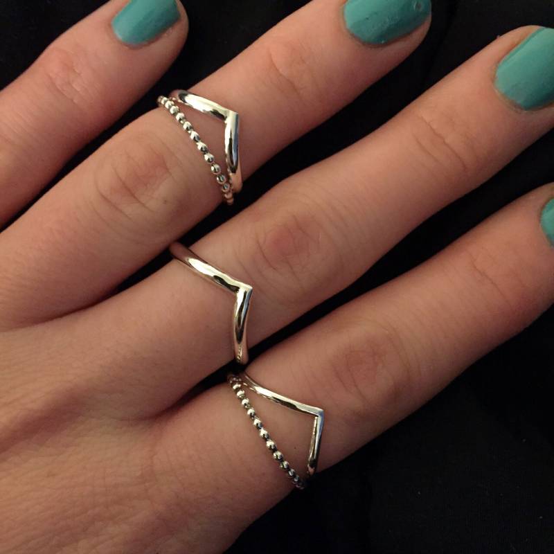 Mountain Wave Stacker Set, Sterling Silber Stapeln Ringe, Auf Bestellung, Benutzerdefinierte Ringset von MermaidMetalStudio