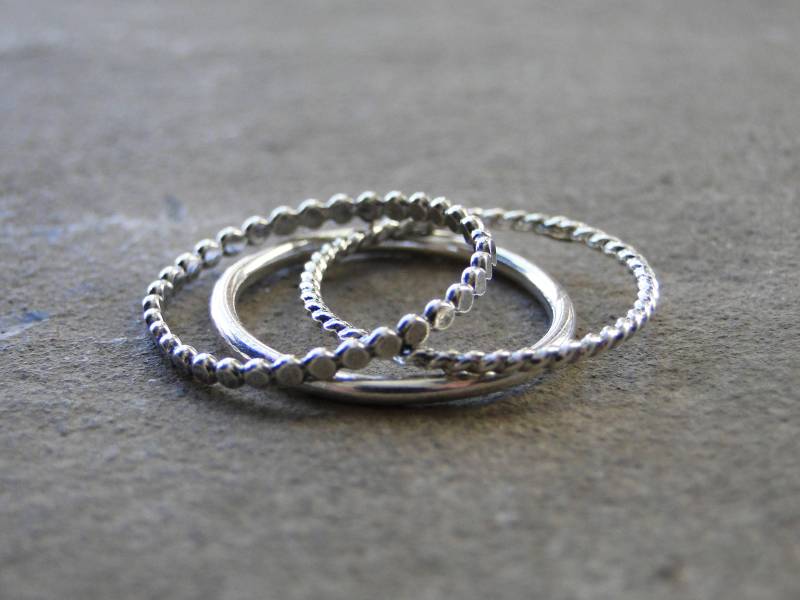Sterling Silber Ringe Set, Stapelring Stapelringe, Stapelringe Ringe, Anfertigung Auf Bestellung Sterling Silber Ringe Set, Stapelring Stapelringe, Stapelringe Ringe, Anfertigung Auf Bestellung von MermaidMetalStudio