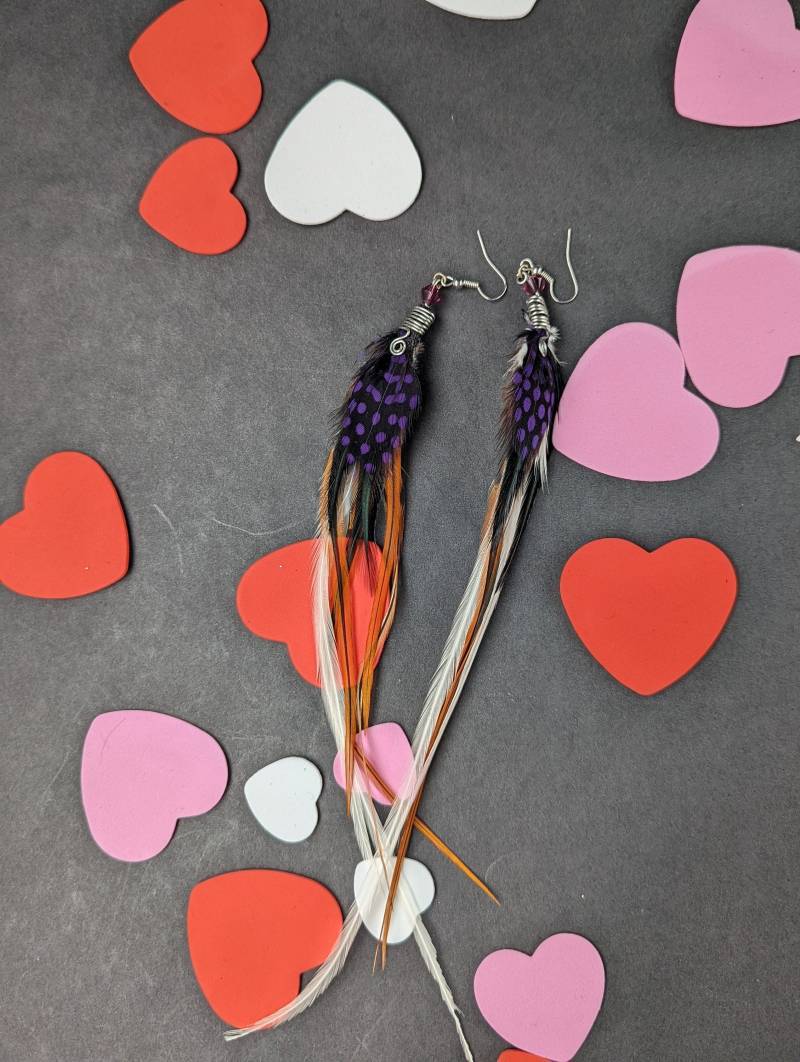 Lange Lila Gepunktete Ohrringe Lange Lila Gepunktete Ohrringe von MermaidRegalia