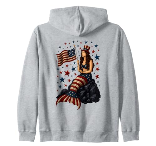 Meerjungfrau USA Flagge 4. Juli Patriotische amerikanische Frauen Mädchen Kapuzenjacke Meerjungfrau USA Flagge 4. Juli Patriotische amerikanische Frauen Mädchen Kapuzenjacke von Mermerica Mermaid American Flag Indepedence Day