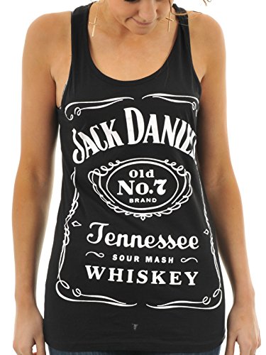 Meroncourt Damen Jack Daniel's Logo Tanktop Top, Schwarz, M von Meroncourt