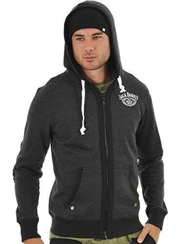 Meroncourt Herren Jack Daniel's Men's Old No. 7 Brand Logo Full Length Zipper Hoodie, Small, Grey Kapuzenpullover, grau, S von Meroncourt