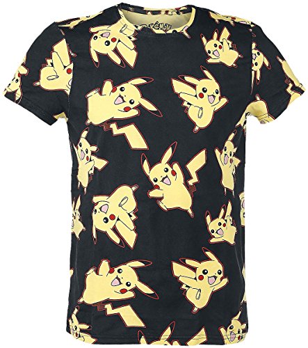 Meroncourt Herren Pikachu All Over Print T-Shirt, Schwarz (Black), Medium von Meroncourt