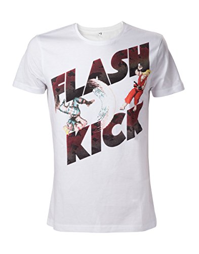 Meroncourt Herren Street Fighter-Flash Design T-Shirt, Weiß (White), L von Meroncourt