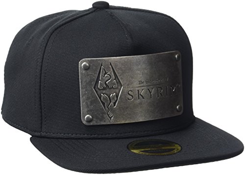 Meroncourt Unisex The Elder Scrolls Skyrim Dovakiin Metal Logo Plate Snapback Baseballkappe, Schwarz (Black), Einheitsgröße von Meroncourt