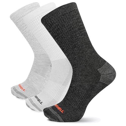 Merrell 3 Paar Recycelte Everyday Half Cushion Socken für Herren und Damen - Atmungsaktive Wandersocken, Large-X-Large von Merrell