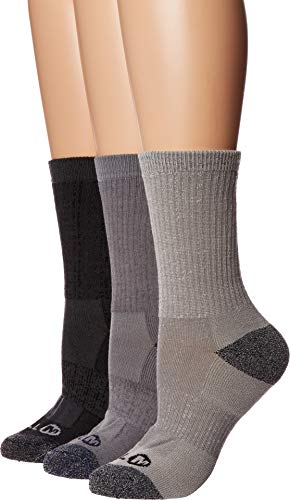 Merrell Damen 3er-Pack gepolsterte Wandersocken Lässige Socke, Anthrazitschwarz (Crew), Small von Merrell