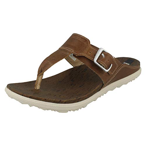 Merrell Damen Zehensteg-Sandalen Around Town Post J03746, hellbraun, 36 EU von Merrell