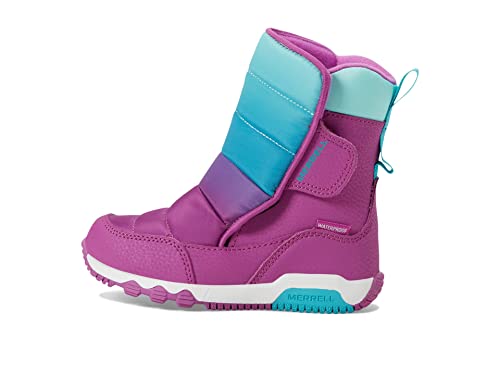 Merrell Free Roam Puffer Waterproof Snow Boot, Berry/Turq, 1 US Unisex Big Kid von Merrell