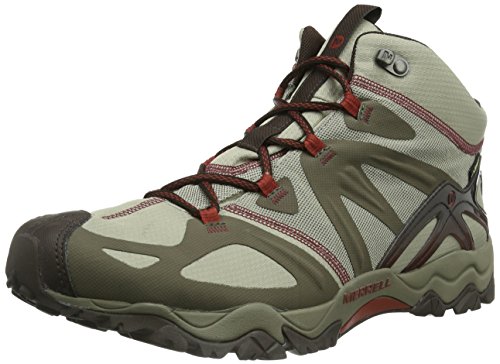 Merrell Herren Grassbow MID Sport GTX Trekking-& Wanderhalbschuhe, Beige (Dark Taupe/Red) von Merrell