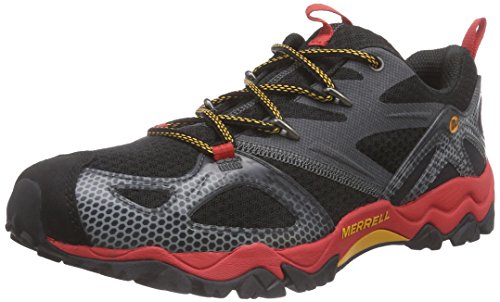 Merrell Herren Grassbow Rider Trekking-& Wanderhalbschuhe, Schwarz (Black/RED), 42 EU von Merrell