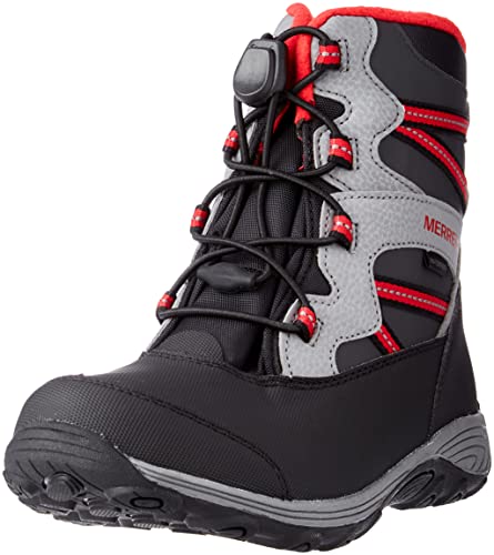 Merrell Herren Outback Snow WTRPF Hiking Boot, Black/Grey/RED, 32 EU von Merrell