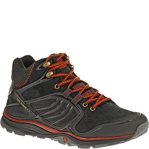 Merrell Herren Verterra Mid Waterproof Trekking-& Wanderstiefel, Schwarz-Noir (Black Red) von Merrell