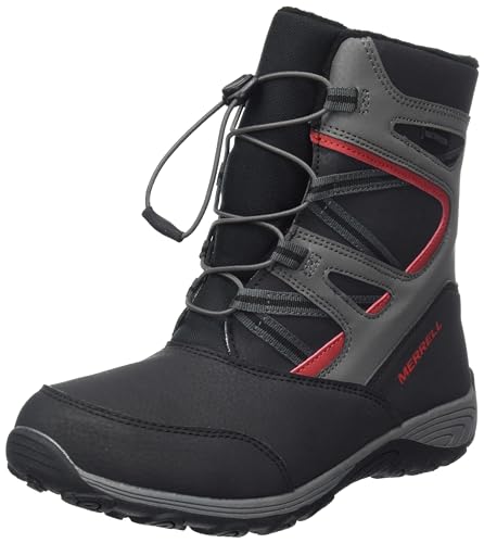 Merrell Jungen Outback Snow Boot 2.0 Wtrpf Schneestiefel, Grey Black Red, 43 EU von Merrell