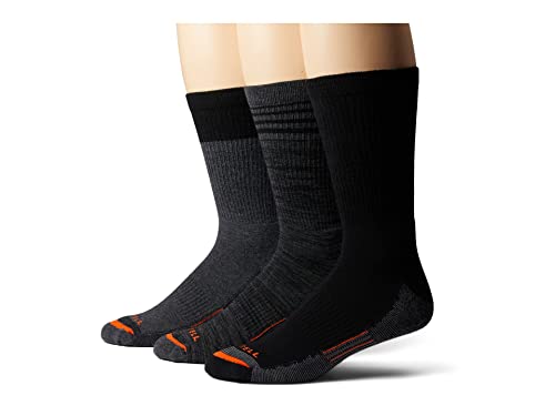 Merrell Merino Wool Work Crew Socks 3-Pair Charcoal Assorted MD-LG (US Men's 10-13) von Merrell