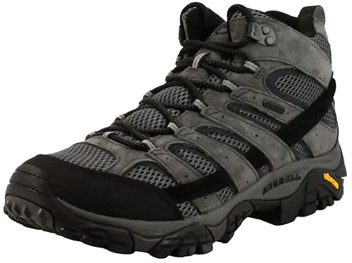 Merrell Moab 2 Mid wasserdichte Wanderschuhe für Herren, Granit, 45 EU Weit von Merrell