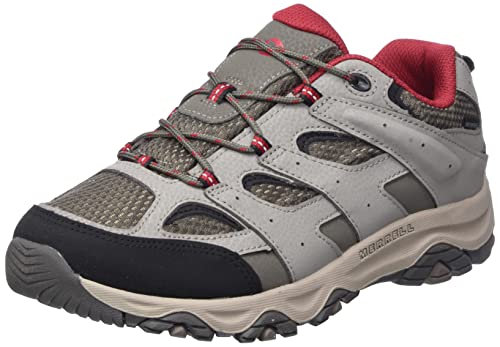 Merrell Moab 3 Low Waterpoof Hiking Shoe, Boulder/RED, 6.5 Wide US Unisex Big_Kid von Merrell